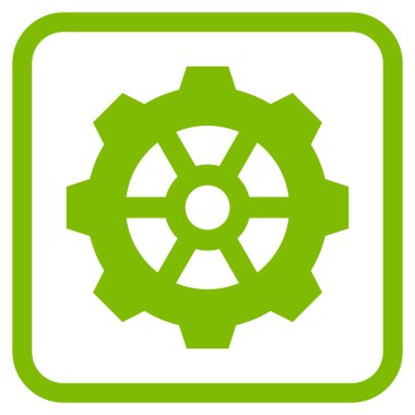 Dişli vektör simgesi bir çerçeve içinde