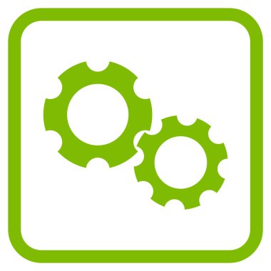 Gears'ı vektör simgesi bir çerçeve içinde