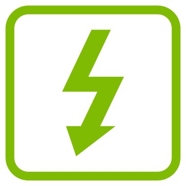 Yüksek gerilim vektör simgesi bir çerçeve içinde