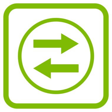 Yatay Çevir ok simge bir çerçeve içinde vektör