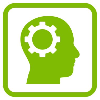 Akıl dişli vektör simgesi bir çerçeve içinde