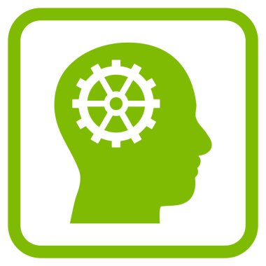 Akıl vektör simgesi bir çerçeve içinde