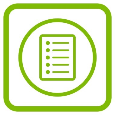 Liste sayfa vektör simgesi bir çerçeve içinde