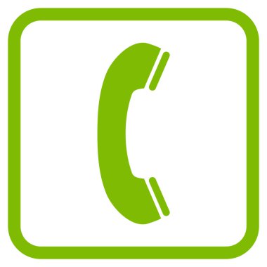 Telefon alıcı vektör simgesi bir çerçeve içinde