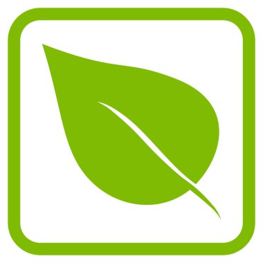 Bitki yaprak vektör simgesi bir çerçeve içinde