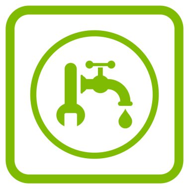 Sıhhi tesisat vektör simgesi bir çerçeve içinde