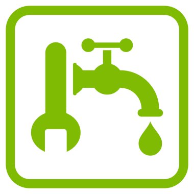 Sıhhi tesisat vektör simgesi bir çerçeve içinde