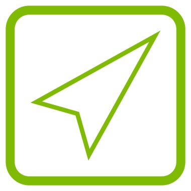 İşaretçiyi doğru yukarı vektör simgesi bir çerçeve içinde