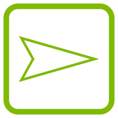 İşaretçi doğru vektör simgesi bir çerçeve içinde