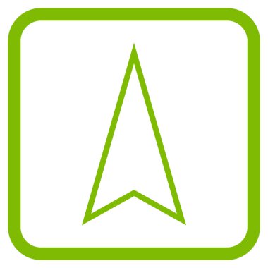 İşaretçi vektör simgesi bir çerçeve içinde yukarı