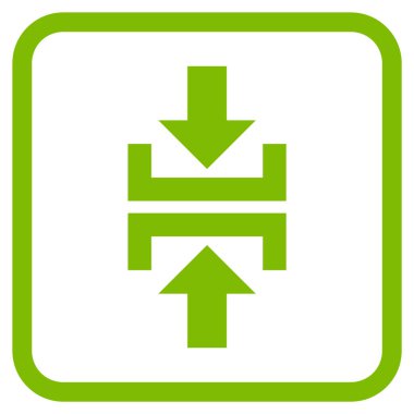 Basın düşey yönde vektör simgesi bir çerçeve içinde