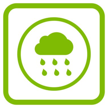 Yağmur bulutu vektör simgesi bir çerçeve içinde