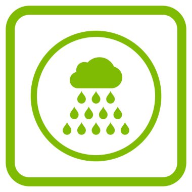 Yağmur bulutu vektör simgesi bir çerçeve içinde