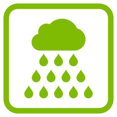 Yağmur bulutu vektör simgesi bir çerçeve içinde