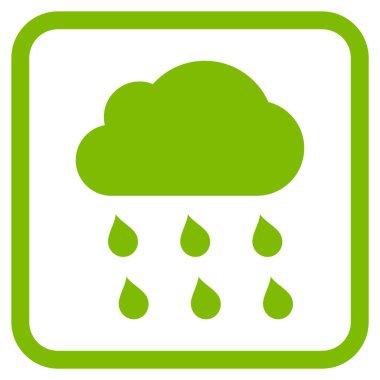 Yağmur bulutu vektör simgesi bir çerçeve içinde