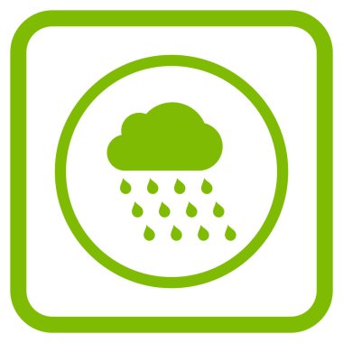 Yağmur bulutu vektör simgesi bir çerçeve içinde