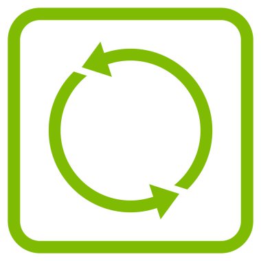 Geri dönüşüm vektör simgesi bir çerçeve içinde