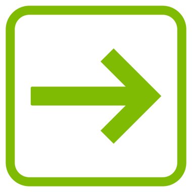 Sağ ok vektör simgesi bir çerçeve içinde