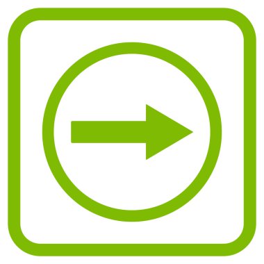 Sağ ok vektör simgesi bir çerçeve içinde yuvarlak