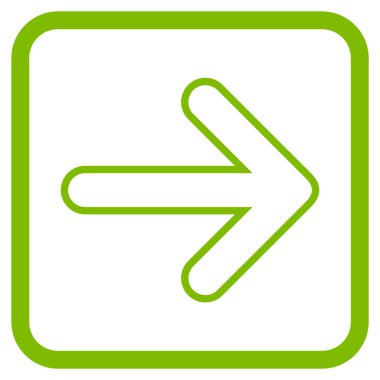 Yuvarlak ok doğru vektör simgesi bir çerçeve içinde