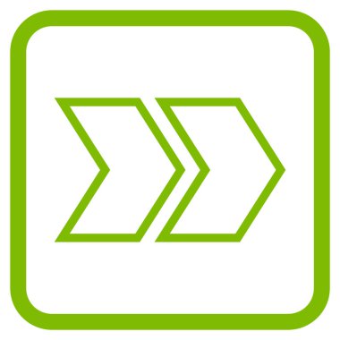 Üst karakter doğru vektör simgesi bir çerçeve içinde