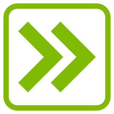 Üst karakter doğru vektör simgesi bir çerçeve içinde