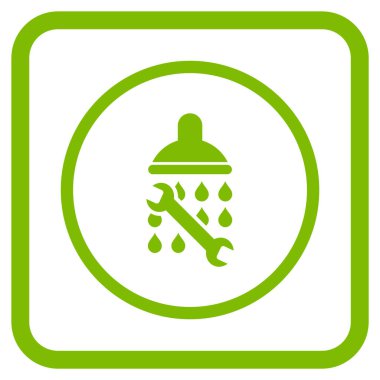 Duş sıhhi tesisat vektör simgesi bir çerçeve içinde