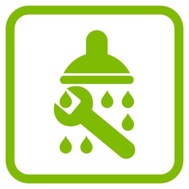 Duş sıhhi tesisat vektör simgesi bir çerçeve içinde