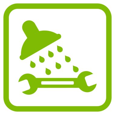 Duş sıhhi tesisat vektör simgesi bir çerçeve içinde