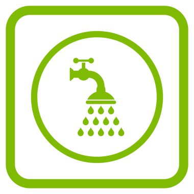 Duş musluk vektör simgesi bir çerçeve içinde