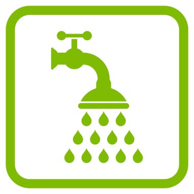 Duş musluk vektör simgesi bir çerçeve içinde