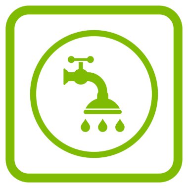 Duş musluk vektör simgesi bir çerçeve içinde