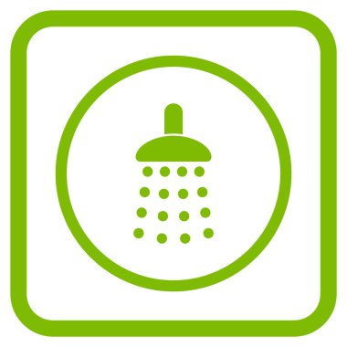 Duş vektör simgesi bir çerçeve içinde