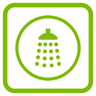 Duş vektör simgesi bir çerçeve içinde