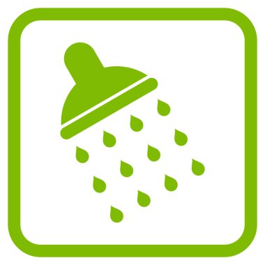 Duş vektör simgesi bir çerçeve içinde