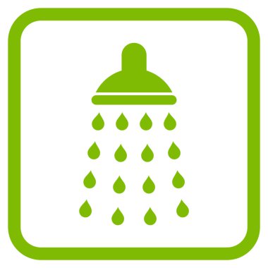 Duş vektör simgesi bir çerçeve içinde