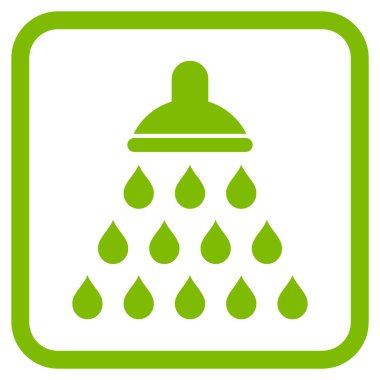 Duş vektör simgesi bir çerçeve içinde