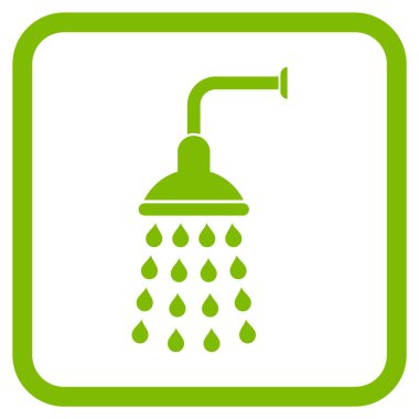 Duş vektör simgesi bir çerçeve içinde