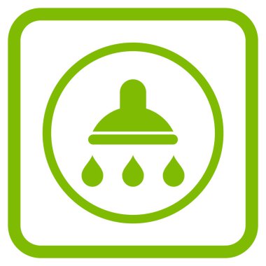 Duş vektör simgesi bir çerçeve içinde