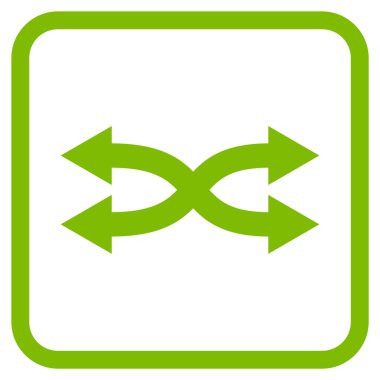 Shuffle okları yatay vektör simgesi bir çerçeve içinde