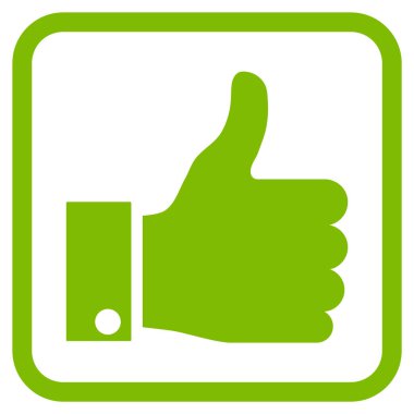 Vektör simgesi bir çerçeve içinde yukarı başparmak