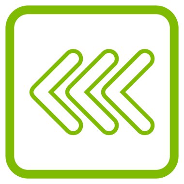 İşaretçi sol vektör simgesi bir çerçeve içinde üçlü