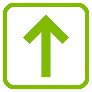 Bir çerçeve içinde yukarı ok vektör simgesi