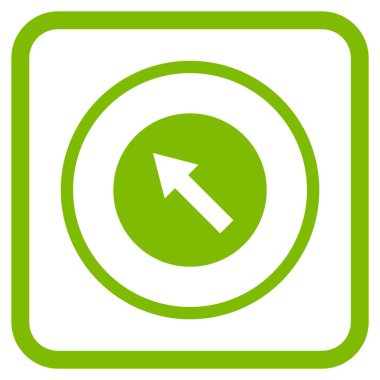 Yukarı Sağdan sola yuvarlak ok vektör simgesi bir çerçeve içinde