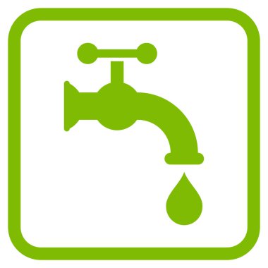 Su dokunun vektör simgesi bir çerçeve içinde