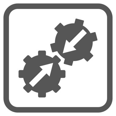 Dişli Tümleştirme vektör simgesi bir çerçeve içinde