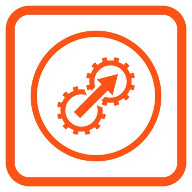 Dişli Tümleştirme vektör simgesi bir çerçeve içinde