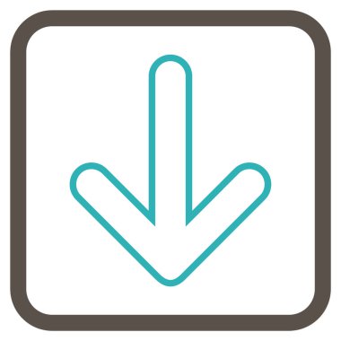 Vektör simgesi bir çerçeve içinde aşağı yönlü ok