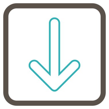 Vektör simgesi bir çerçeve içinde aşağı yönlü ok