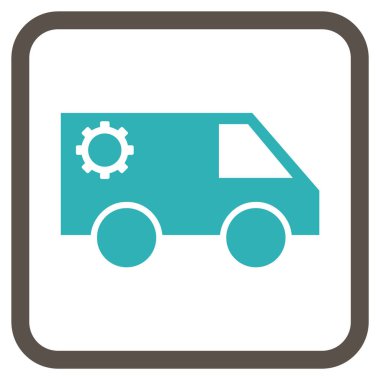 Hizmet araba vektör simgesi bir çerçeve içinde